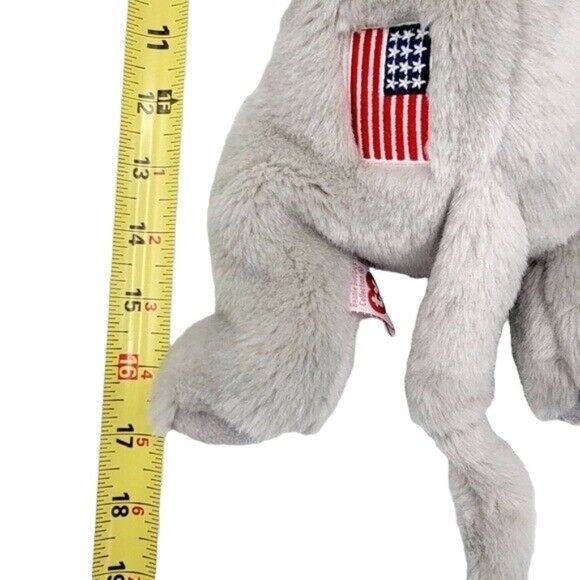 2/$15 VTG Ty Beanie Buddies Righty Elephant Plush 17" American Flag Patriot 2000 - Picture 11 of 12